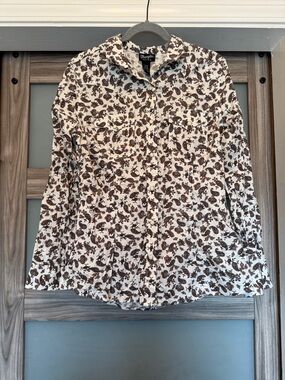 Paisley Button-Down Shirt in Cream and Brown